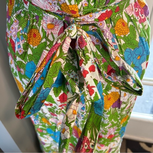 Millie Summer Garden Floral Cotton Wrap Asymmetrical Midi Dress Size Large NWT - Picture 12 of 16